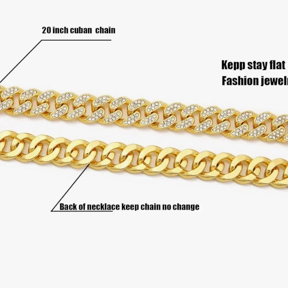 Cuban Link Chain Diamond Miami Cuban Necklace 8mm 13mm Mens Iced